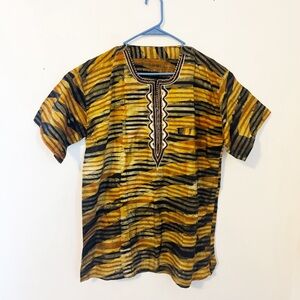 African men's batik dashiki shirt